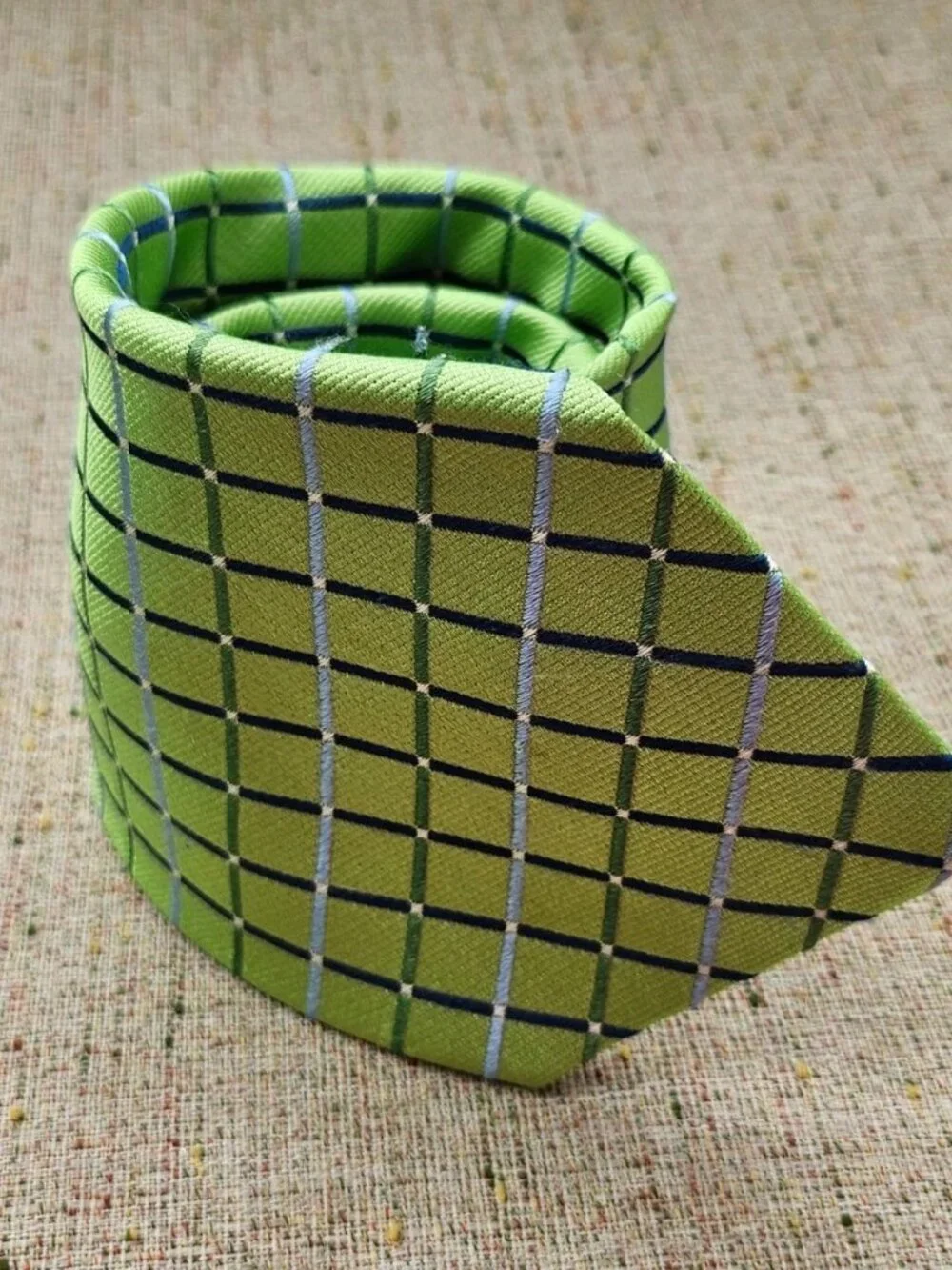 Vintage Nautica Men Tie Green Tone 100% Silk Necktie Classic Dress Tie